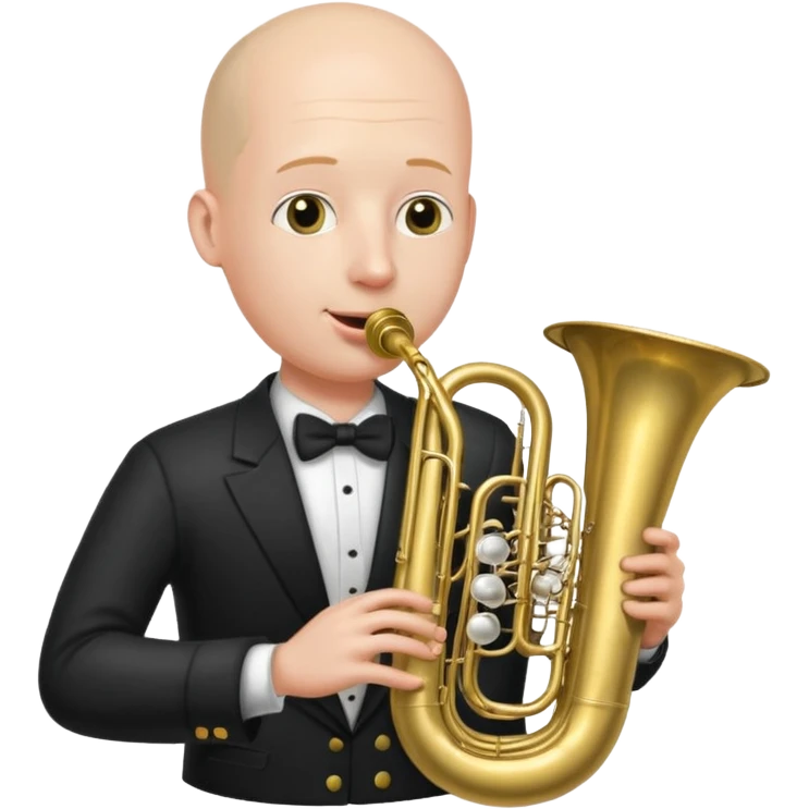 Tuba, von gltzköpfigen Mann gespielt emoji
