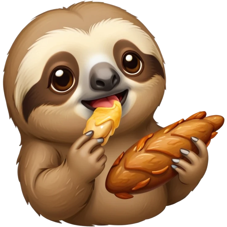 sloth eating chicken wings  emoji