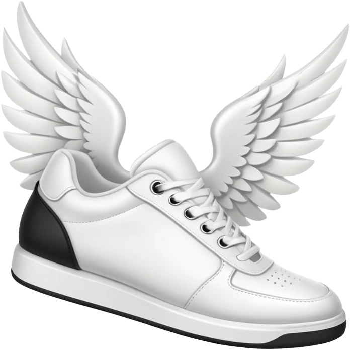 white sneaker with white wing, pointed slightly down emoji