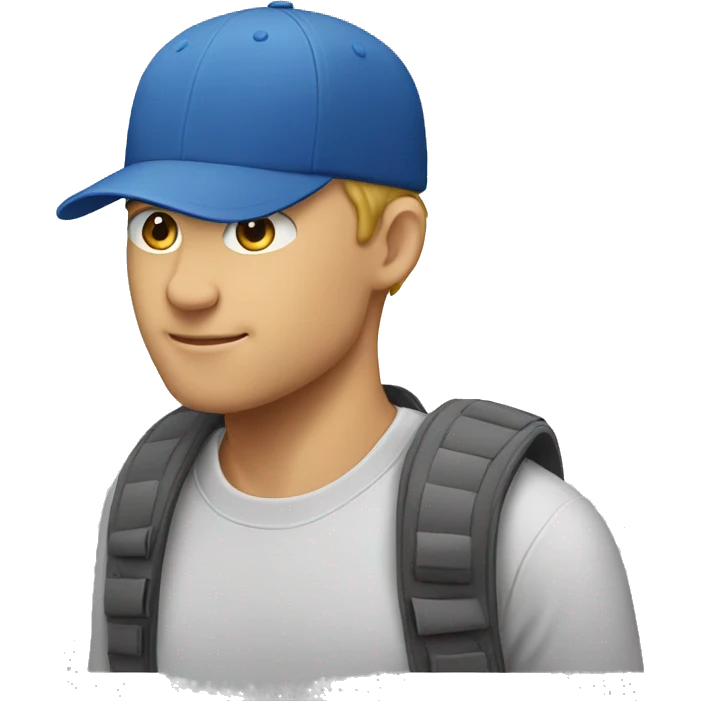 walking white man wearing cap  emoji