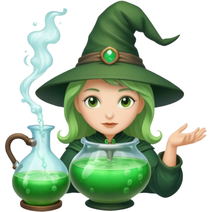 green witch cooking potion emoji
