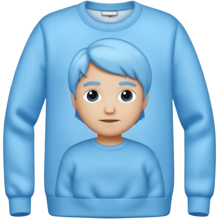 sky-blue sweater with light fabric folds and soft shading, casual style, Memoji-style rendering. emoji