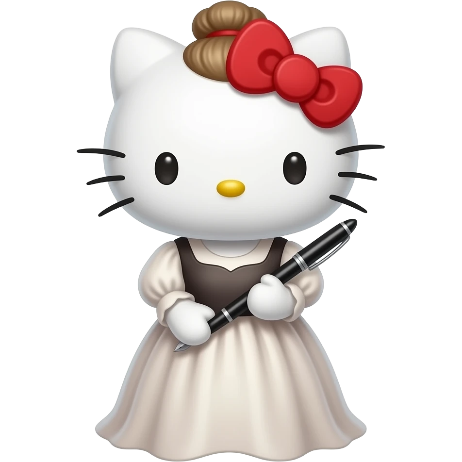 hello kitty como poetisa representada como Delmira agustini emoji