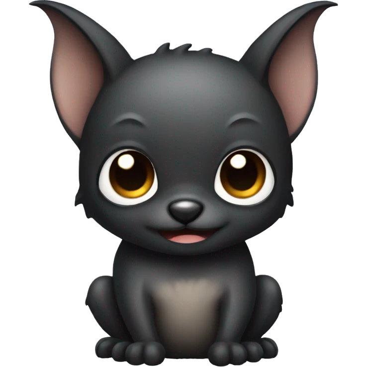 Bat animal with black hair emoji