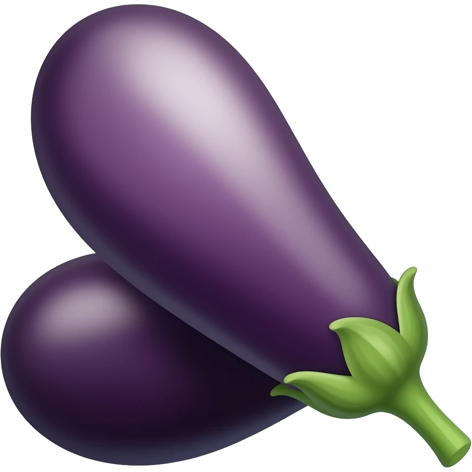 eggplant with stalk pointing downwards to the right emoji