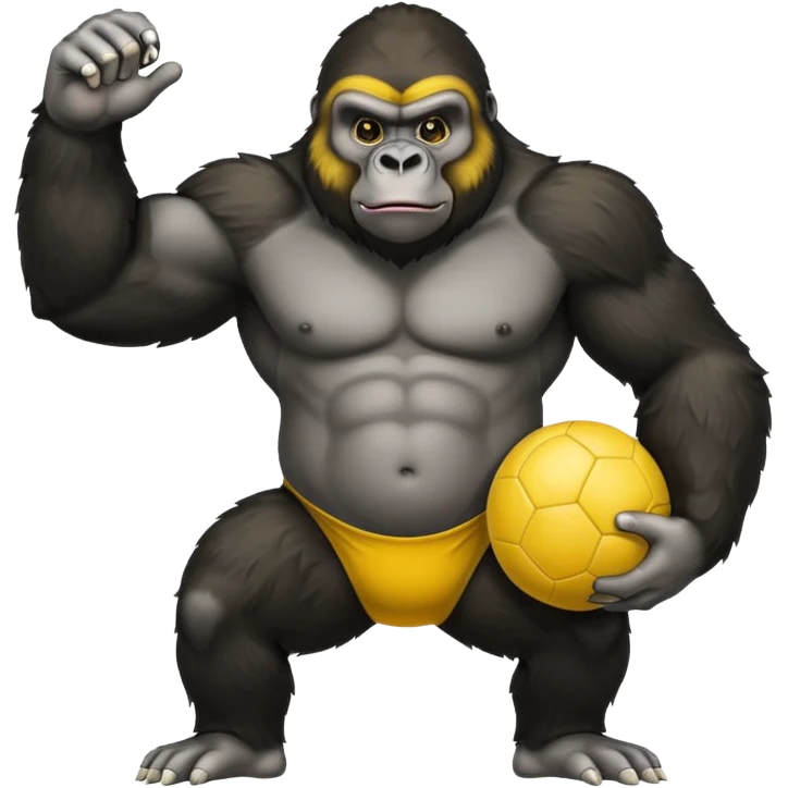 Gorilla with yellow kickball emoji