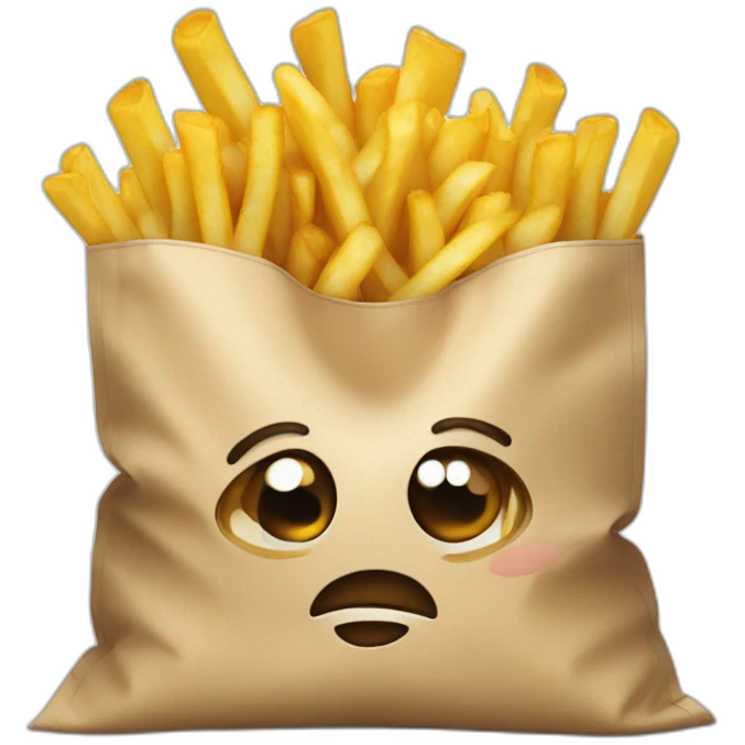 a bag of a french fries but its crying emoji