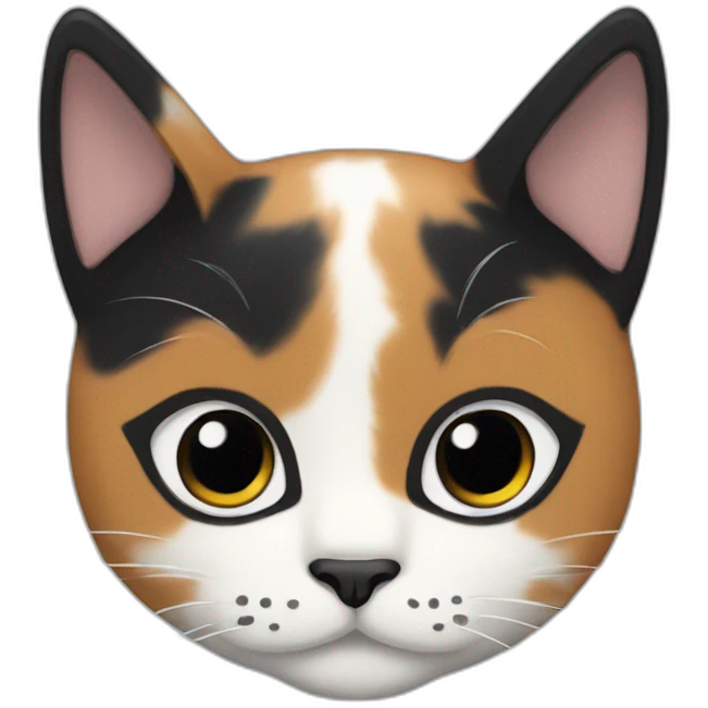 calico cat with black mark as plane pilot emoji