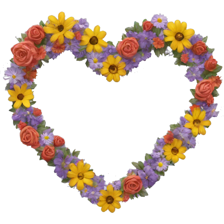 Heart made of flowers  emoji