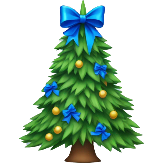 Christmas tree with blue bows emoji