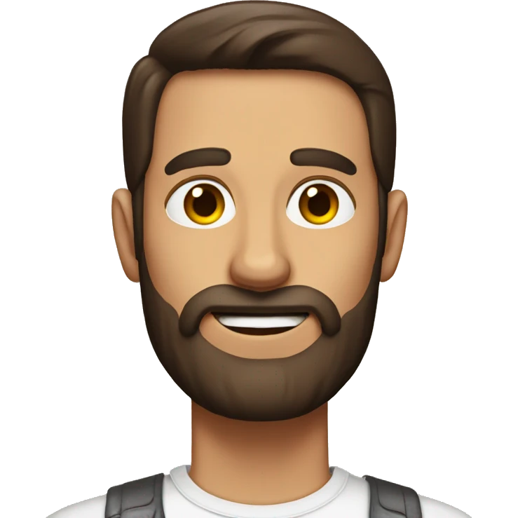Brunette man with beard with bacon  emoji