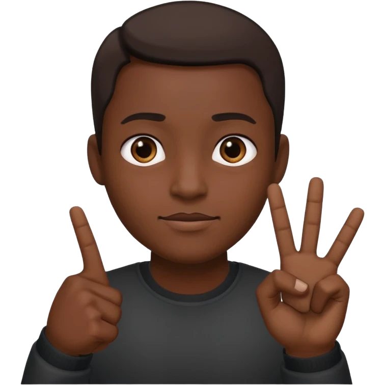 🫥+🤟🏾 emoji