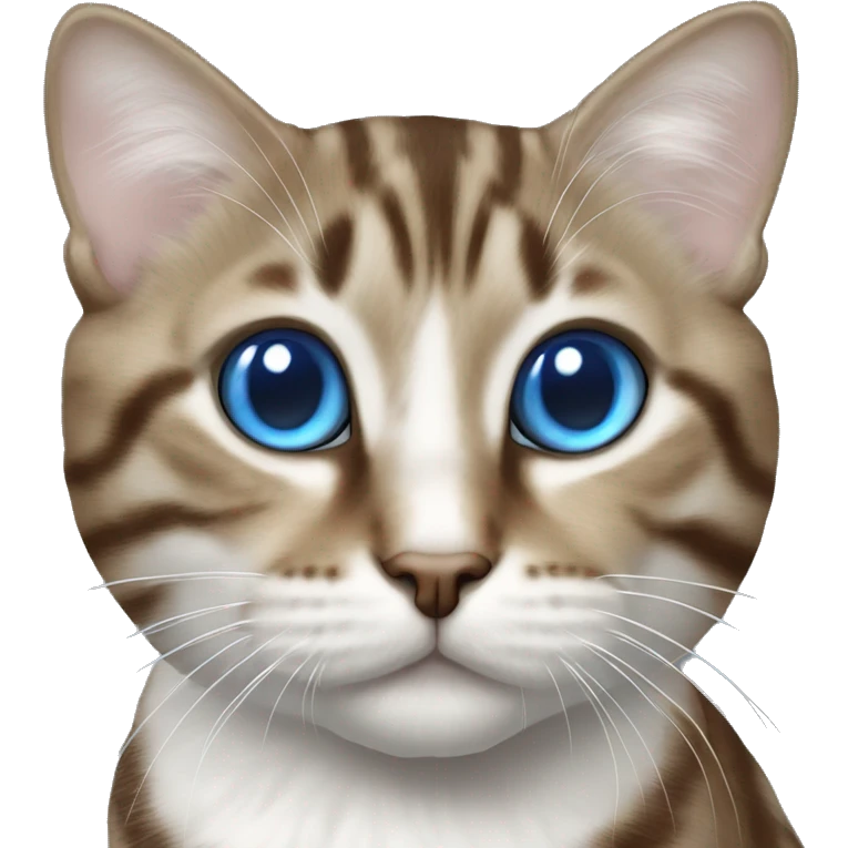 brown white tabby blue-eyed standing emoji