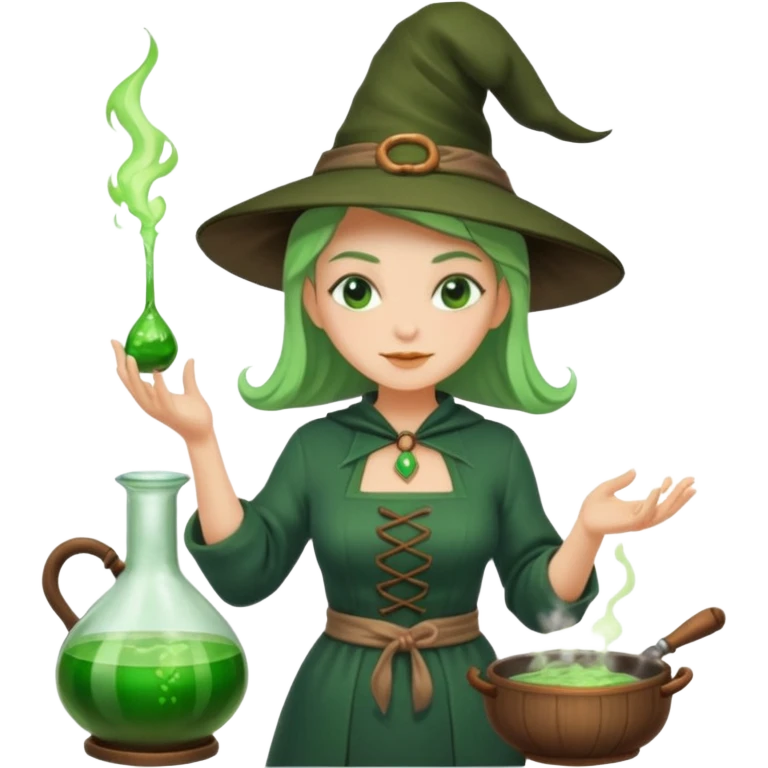 green witch cooking potion emoji