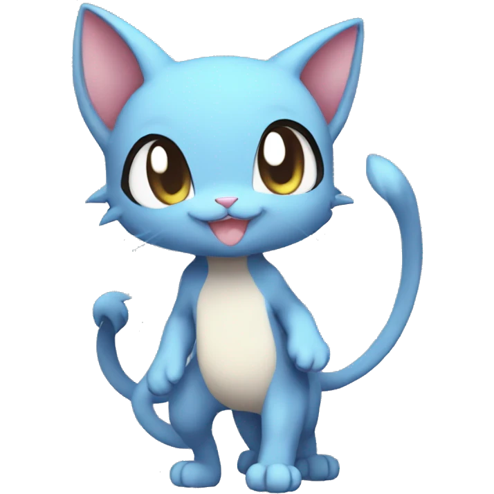 Chibi Anthro Mew-Pokémon full body emoji