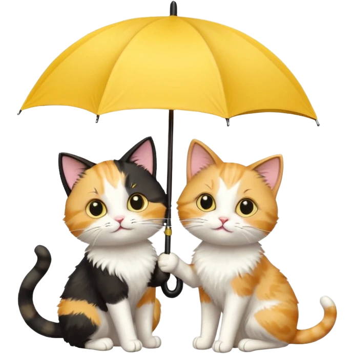 Cats with yellow umbrella emoji