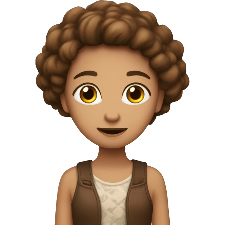 девочка с коричневыми волосами и глазами , с бежевой кожей emoji