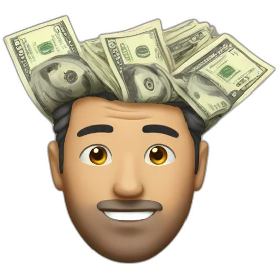 man with some cash on head emoji