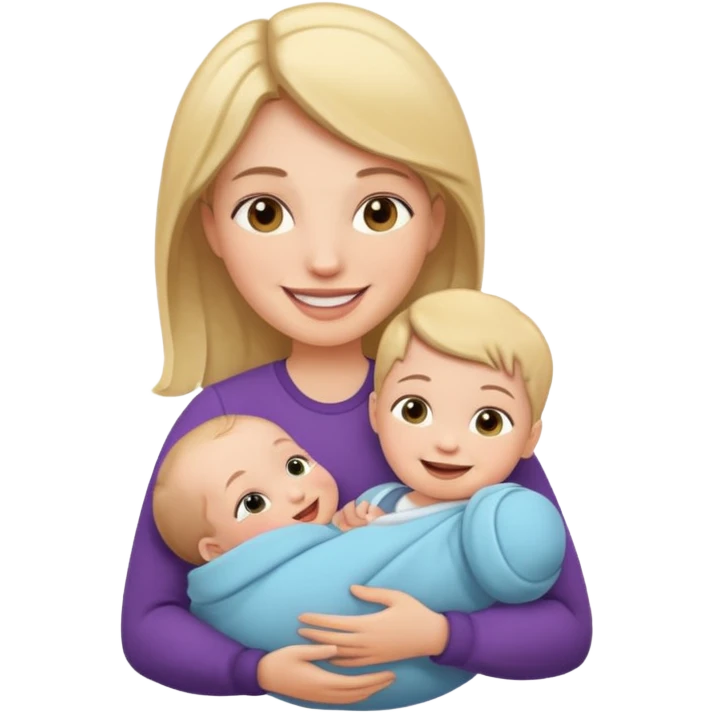 Mom holding baby emoji