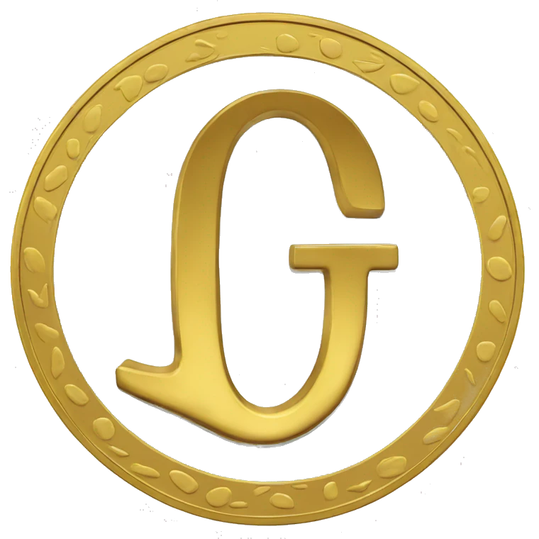 gold coin depicting the letter Q emoji