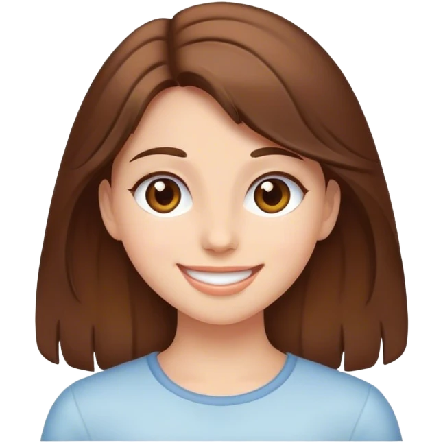 happy girl with brown hair emoji