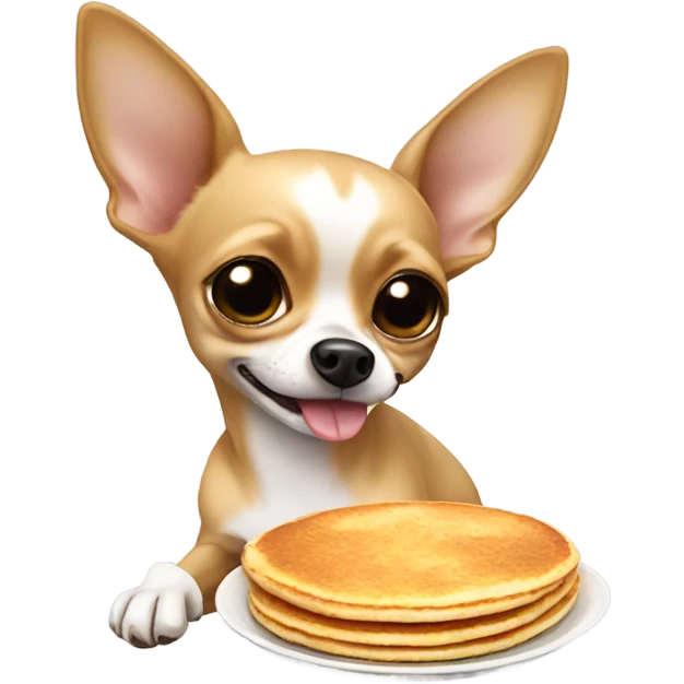Chihuahua eating a pancake emoji