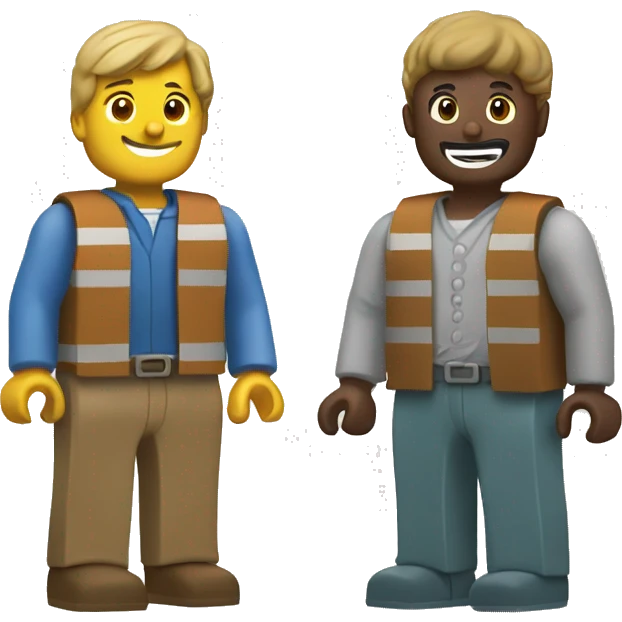 Two men playing legos  emoji