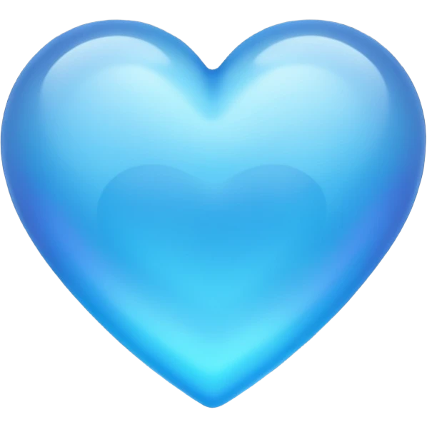 blue heart with a soft glow emoji