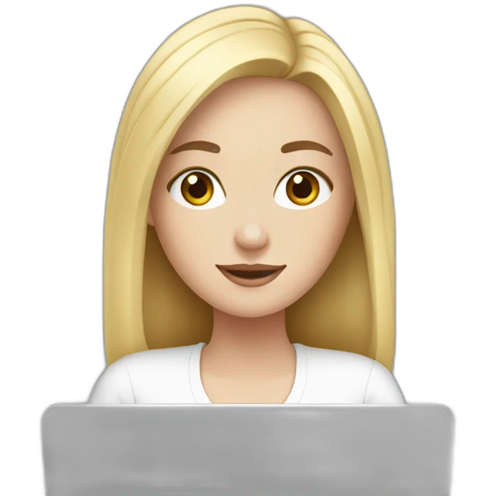 white girl with laptop emoji