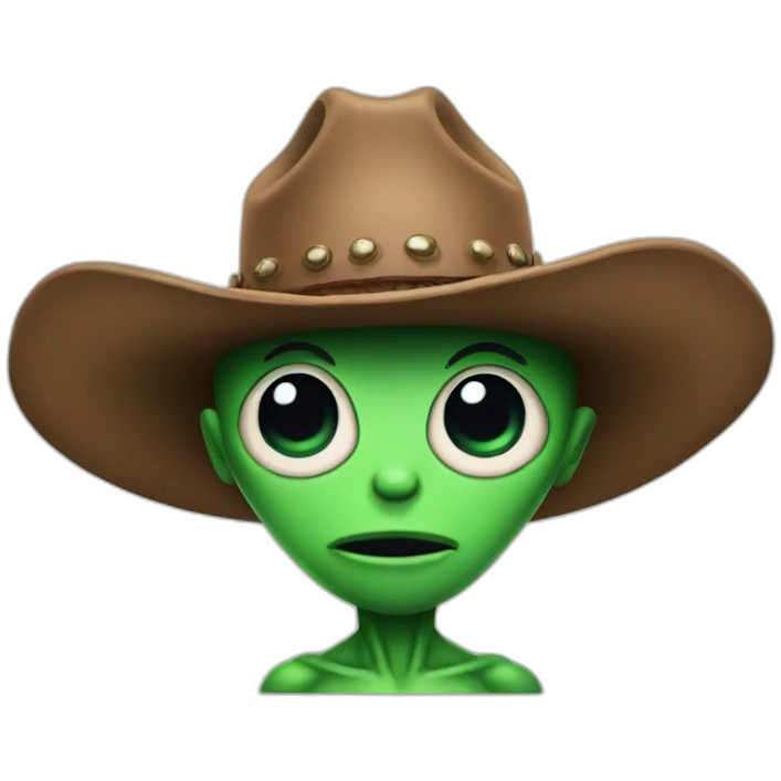 Alien with a cowboy hat emoji