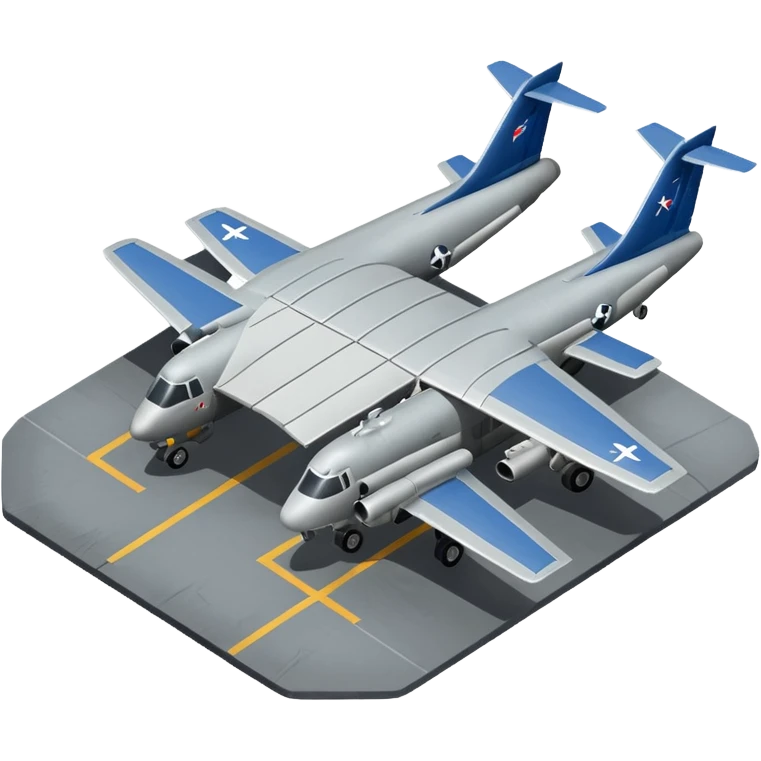 NATO military airplane  hangar isometry view emoji