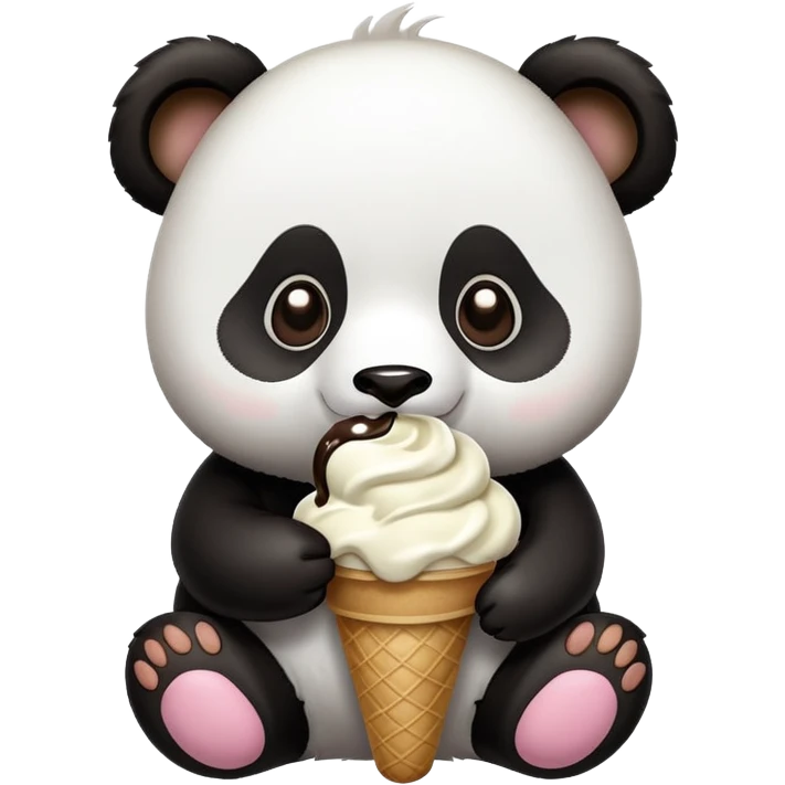 Panda eating ice cream emoji
