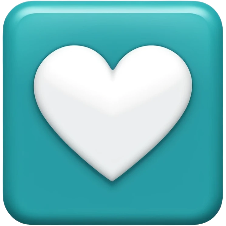 teal square with a white heart and a line at the bottom emoji