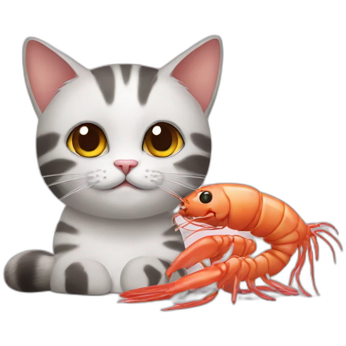cat and shrimp emoji