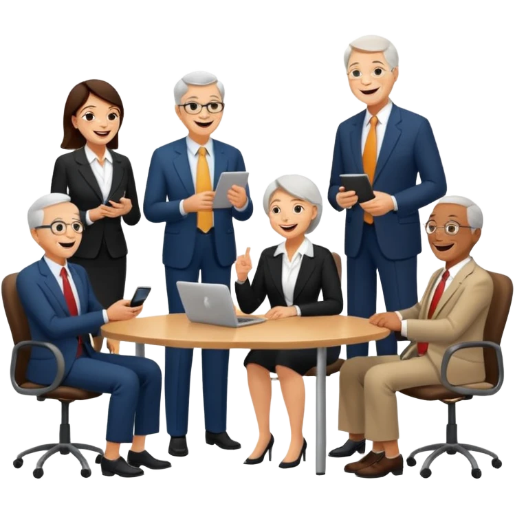 A large dense crowd of adults and seniors at an afterwork meeting emoji