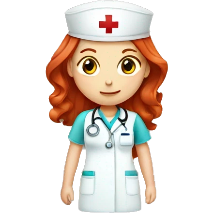 A red-haired nurse with an injection emoji