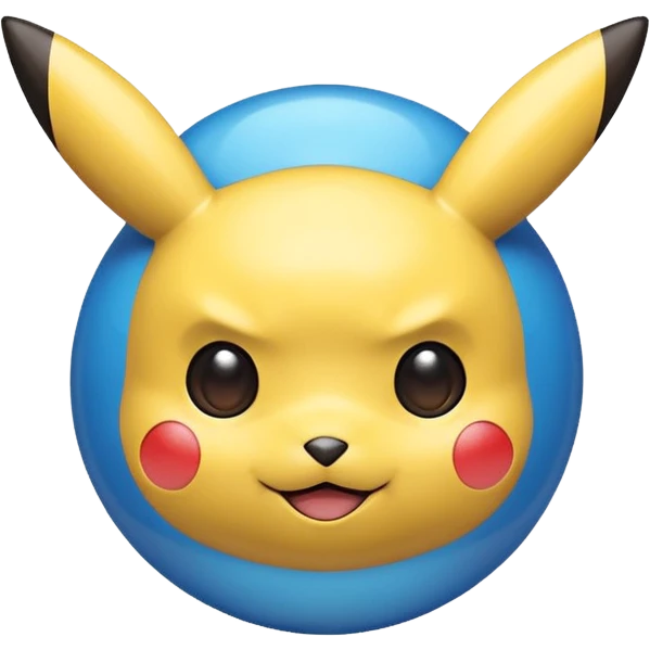 A blue Pokéball with highlights, anime Pikachu style, emoji style, variation 5 emoji