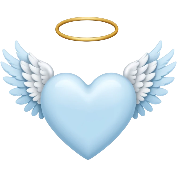 light sky blue heart with angel wing emoji