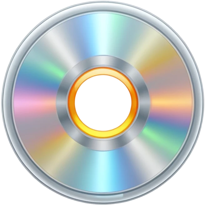 белый светящийся CD-диск, no background emoji