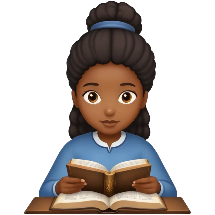 black girl reading bible emoji