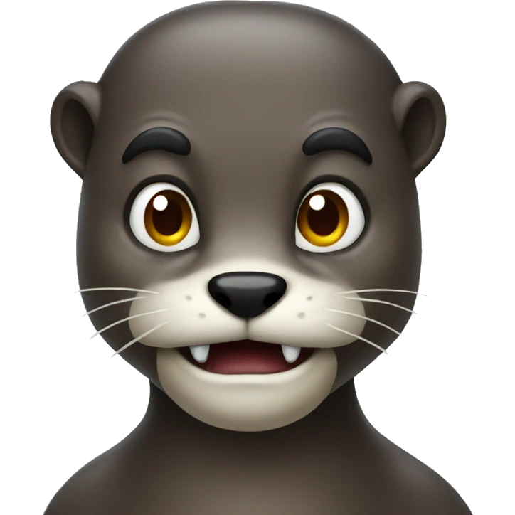 Evil otter with mustache  emoji