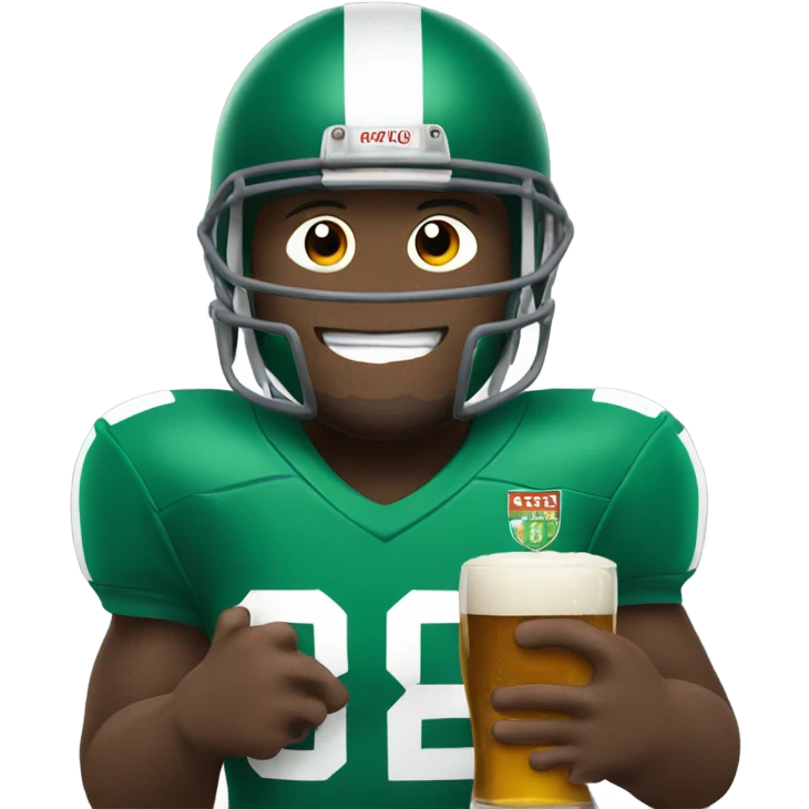 Football player with beer emoji