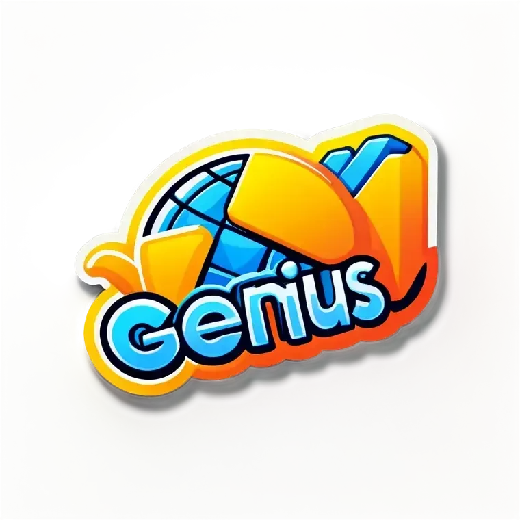 logo para una aplicación que se llama "Net Genius" usa el nombre de la aplicación para crear el logo emoji