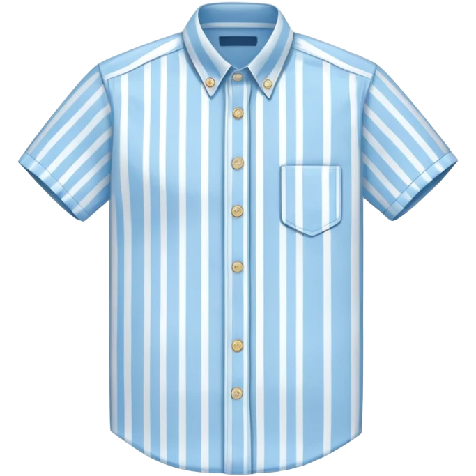 light blue and white vertically striped button down shirt, isolated emoji