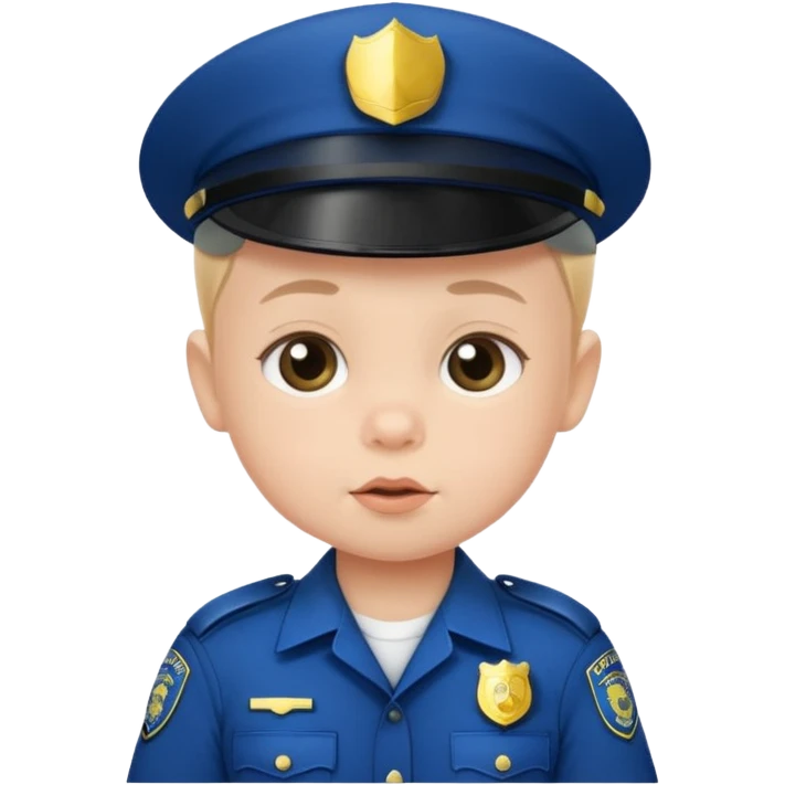 baby in police dress without cap emoji