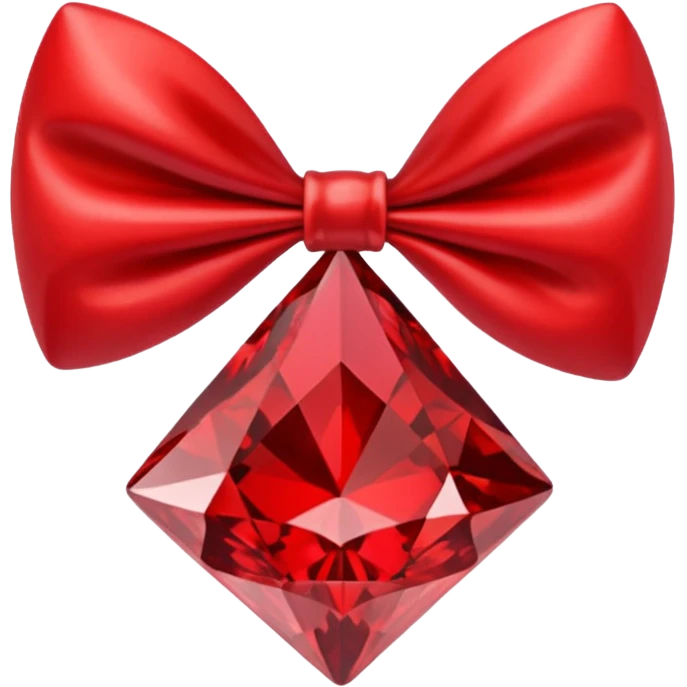  red bow shaped 56-carat diamond emoji