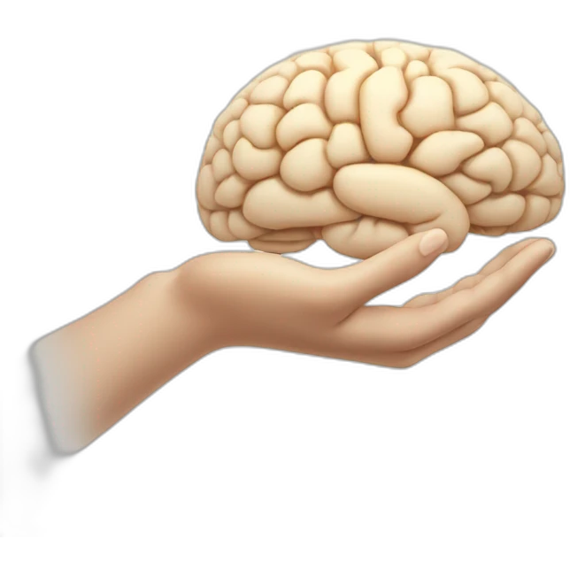 Hand with brain emoji