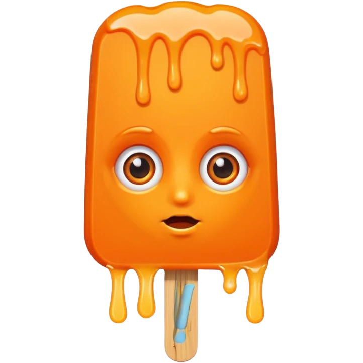 orange popsicle with eyes and hair emoji