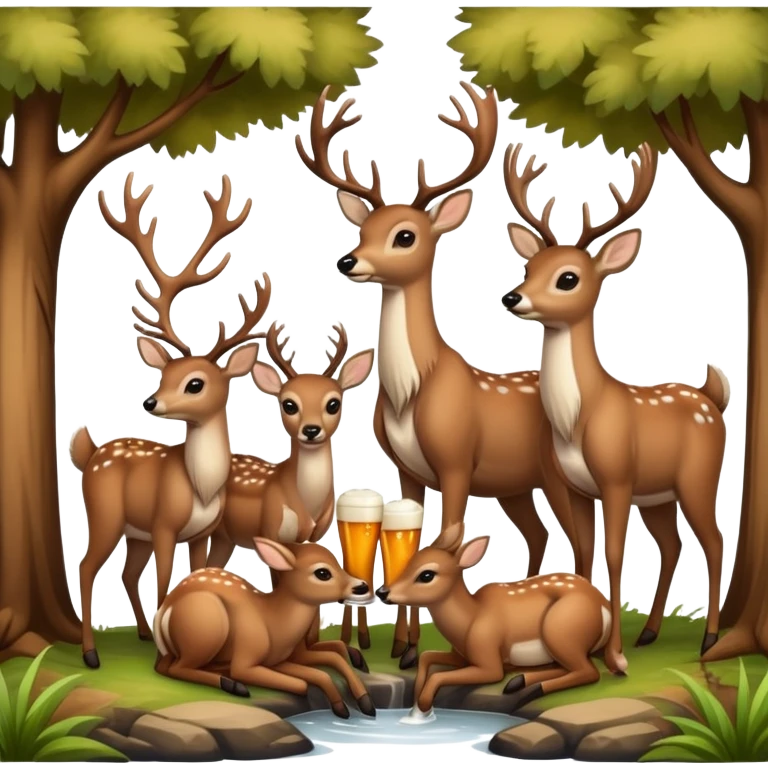 Deers drinking beers emoji