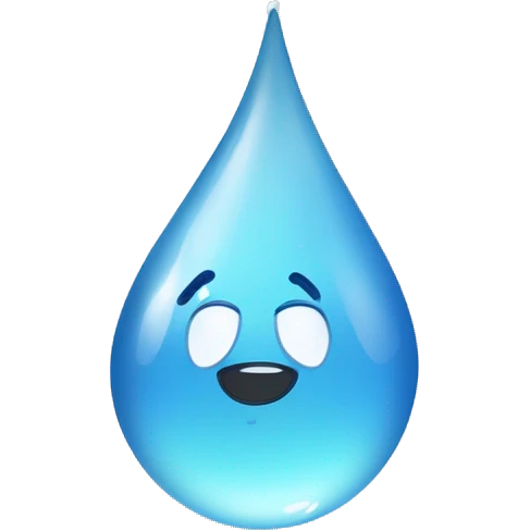 water droplet saying thank you emoji